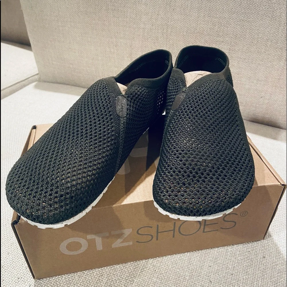NEW! Otz Shoes Knit Espadrilles in Dark Olive - Cork Insoles
